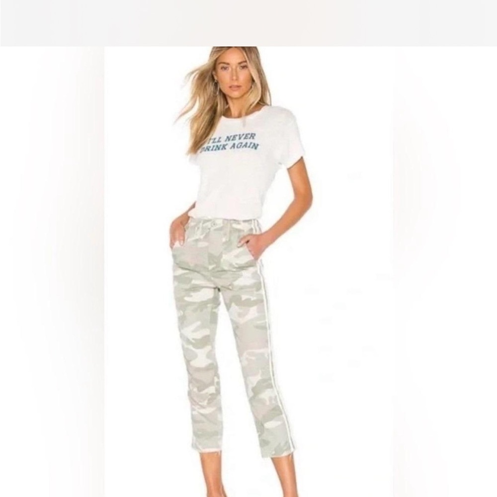 MOTHER the shaker crop Camouflage Pants in Green and Gray